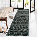 Lahome Moroccan Black Washable Runner 2x5 Non-Slip Lightweight Laundry Room Rug by Lahome