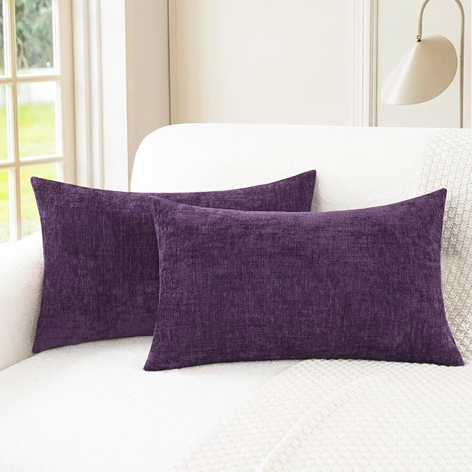 CaliTime Decorative Couch Throw Pillow Covers 26 X 16 Inches Plum Purple | Pack by CaliTime