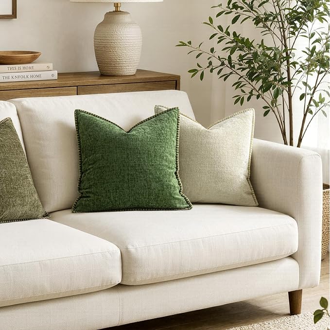MIULEE Decorative Couch Throw Pillow Covers 20x20 Inch Forest Green 2 Pack | - Image 4