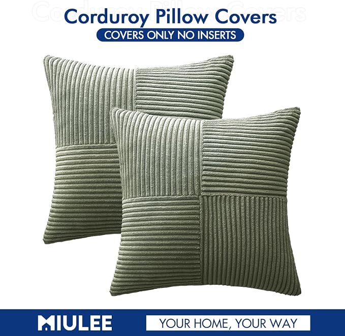 MIULEE Light Olive Green Decorative Throw Pillow Covers - Image 6
