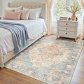 RELEANY Washable Area Rug, Water Repellent, Pet Friendly, Vintage Floral Boho by RELEANY