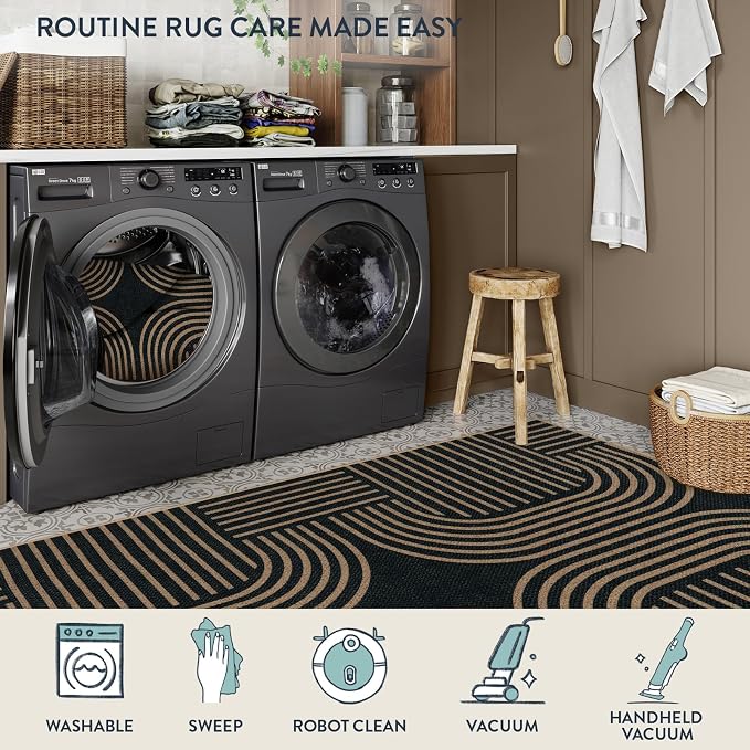 Lahome Modern Geometric Easy Jute Rug, 6x9 Area Rugs - Image 6
