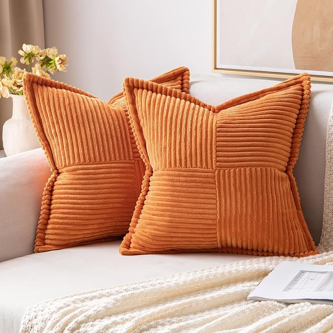 MIULEE Fall Orange Decorative Throw Pillow Covers by MIULEE