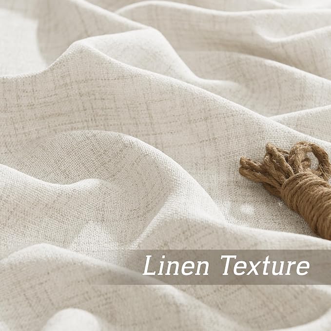 RYB HOME Linen Semi Sheer Curtains - Image 4