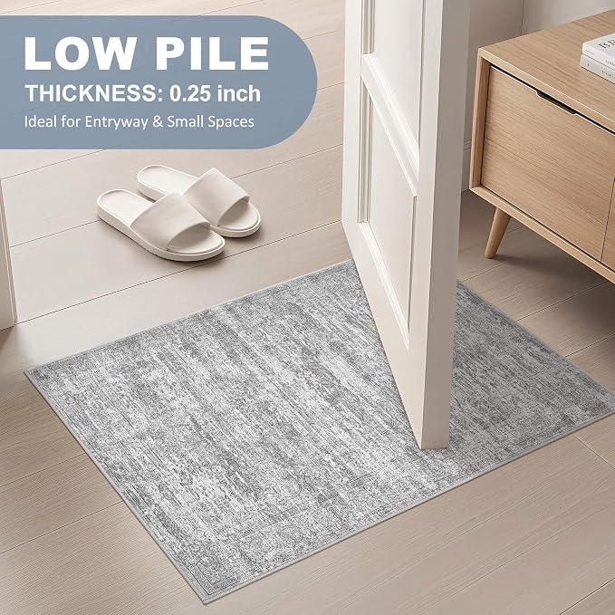 DMOYEST 2x3 Entryway Area Rug: Washable Neutral Modern Abstract Small Rug - Image 4
