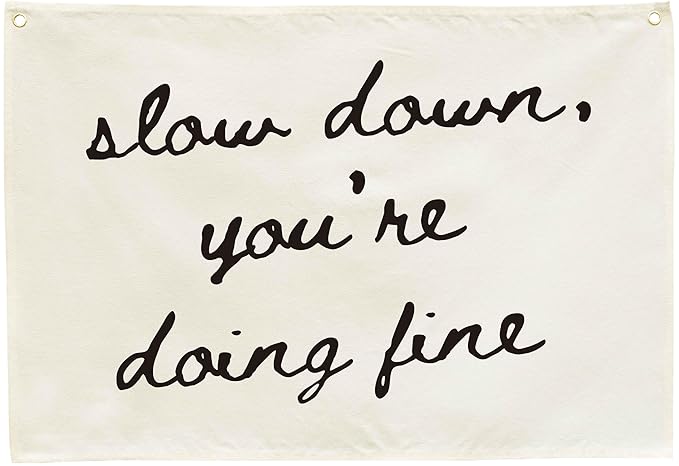Mental Health Inspirational Rectangular Banner-Positive Affirmation Flag for Kids Teen Counselor Teacher,Classroom Therapy Office Homeschool Reading Room Wall Decor-Slow Down You're Doing Fine