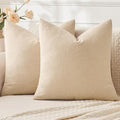 MIULEE Beige Chenille Couch Throw Pillow Covers, 18x18 | Set of 2, Soft Neutral by MIULEE