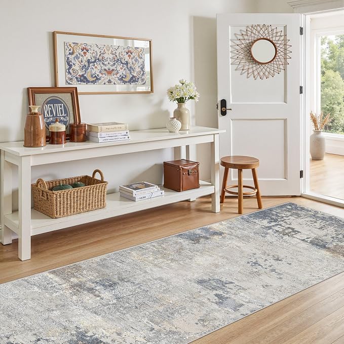 UERMEI 3x8 Washable Runner Rug for Hallway, Non Slip Low Pile Kitchen Carpet - Image 4