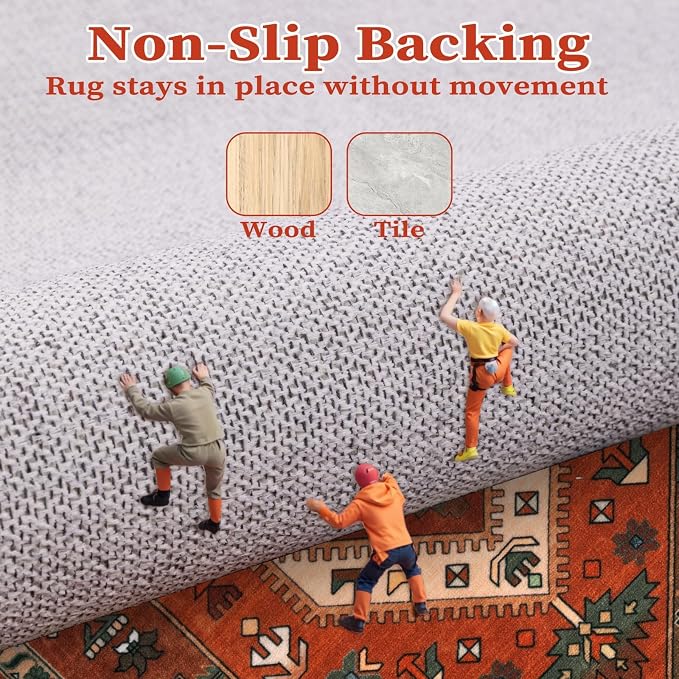 SERISSA 5x7 Washable Non Slip Boho Area Rug - Image 5
