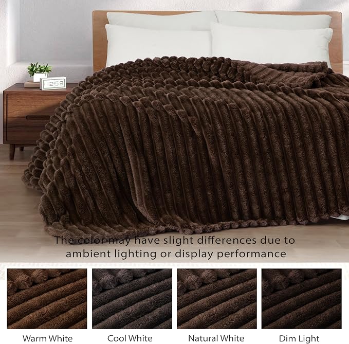 Exclusivo Mezcla Striped Fleece Throw Blanket - Image 3