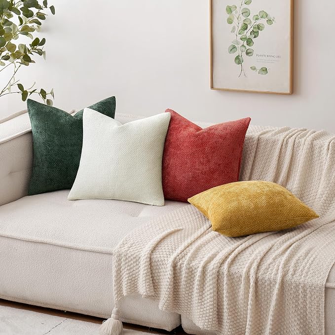 MIULEE Decorative Couch Throw Pillow Covers 20x20 in Christmas Green 2 Pack | - Image 3