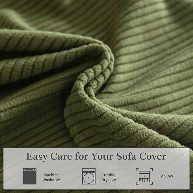 OHSIO Sectional Couch Covers, Wear Resistant Stretch Sofa Covers Washable Soft - Image 6