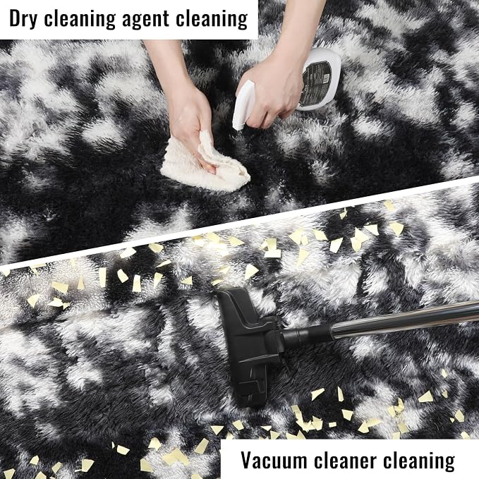 Black White Grey Area Rugs for Living Room Bedroom Aesthetic, 8x10 Rug - Image 6