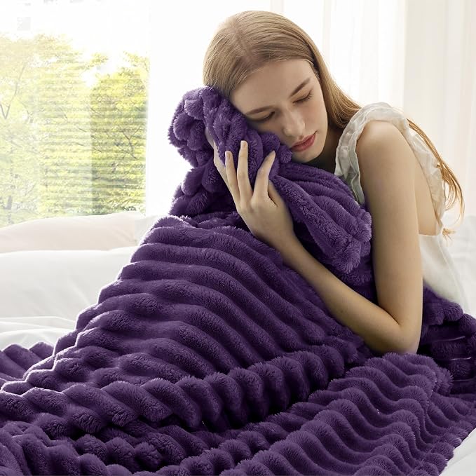 Bedsure Soft Twin XL Blanket for Bed Dorm Purple 66"x90" | Birthday Gifts for - Image 4
