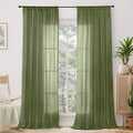 BGment 96 Inches Long Olive Green Linen Curtains by BGment