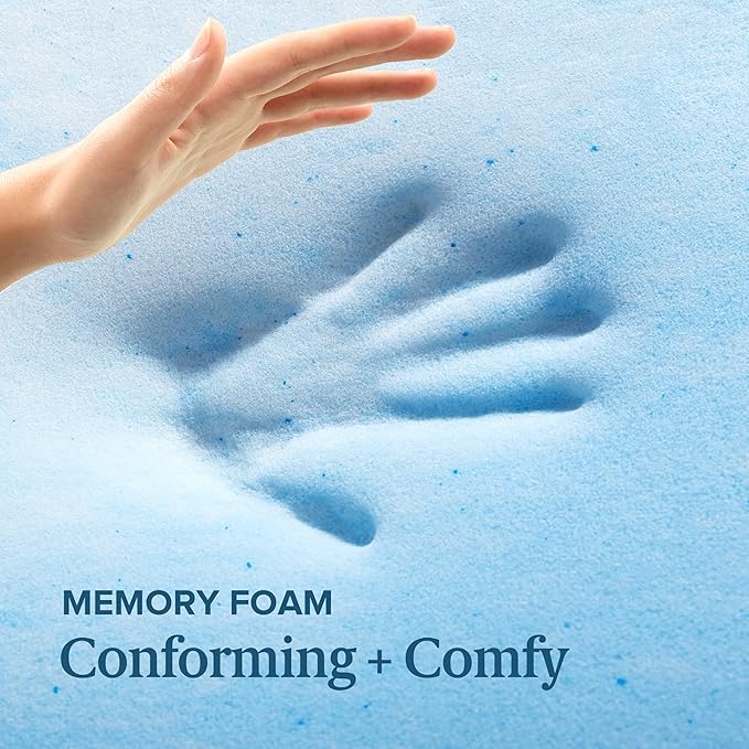 ZINUS 2 Inch Swirl Gel Cooling Memory Foam Mattress Topper, Smaller, More Convenient WonderBox Packaging, Cooling, Airflow Design, CertiPUR-US Certified, Full