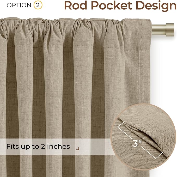 INOVADAY 100% Blackout Linen Curtains - Image 4