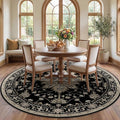 RELEANY Washable Area Rug, Round 7ft, Water Repellent, Pet Friendly, Vintage by RELEANY
