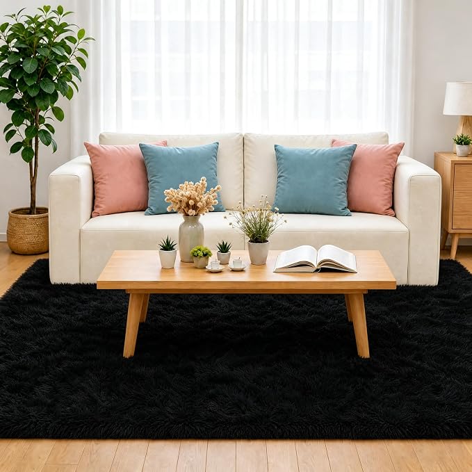 LOCHAS 4x6 Area Rugs Fluffy Living Room Carpets - Image 2