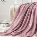 BEDELITE 3D Ribbed Berry Purple Fleece Throw Blanket by BEDELITE
