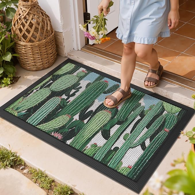 LUMI Outside Welcome Door Mat 32x47, Non-Slip Durable Rubber Easy Clean | - Image 4