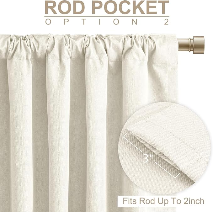 Faux Linen Total Blackout Curtains - Image 4