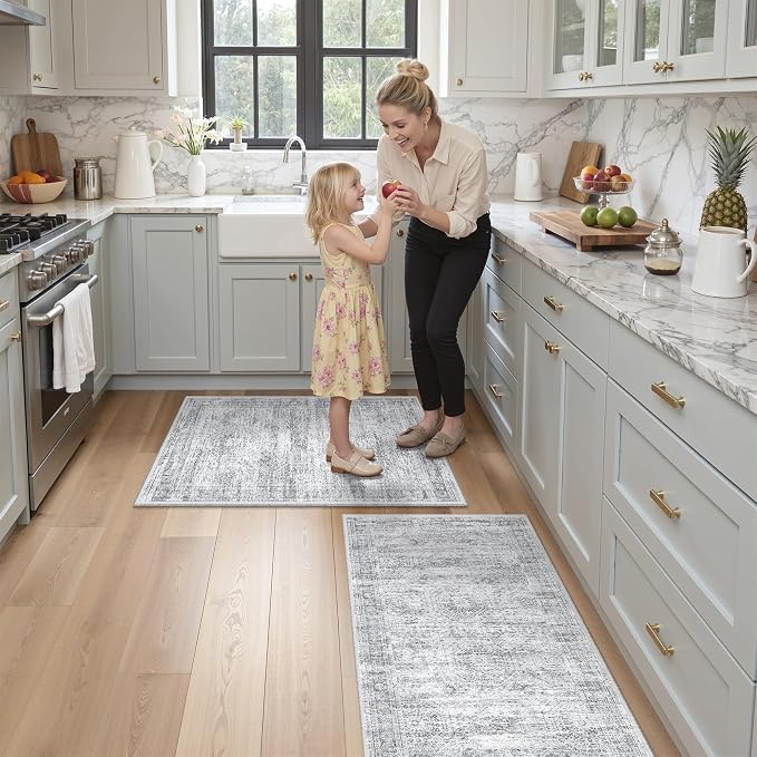 Kitchen Rugs Sets of 2, 2x3 2x4 Rug Runner, Dining Room, Soft Runner Rug - Image 5