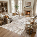 UERMEI Square Area Rugs : Washable 10x10 Neutral Modern Abstract Carpet by UERMEI
