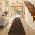 2x10 Runner Rug for Hallway, Long Runner Rugs Non Slip, Coffee | Soft Washable by AROGANAREARUG