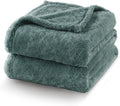 Exclusivo Mezcla Plush Fuzzy Fleece Bed Blanket King Size, Super Soft, Fluffy and Warm Blankets, Suitable for All Seasons (Celadon, 90x104 Inches)