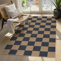 Lahome Checkered Easy Jute 3x5 Outdoor Rug, Washable Rugs by Lahome