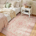 RELEANY Washable Area Rug, Water Repellent, Pet Friendly, Vintage Floral Boho by RELEANY