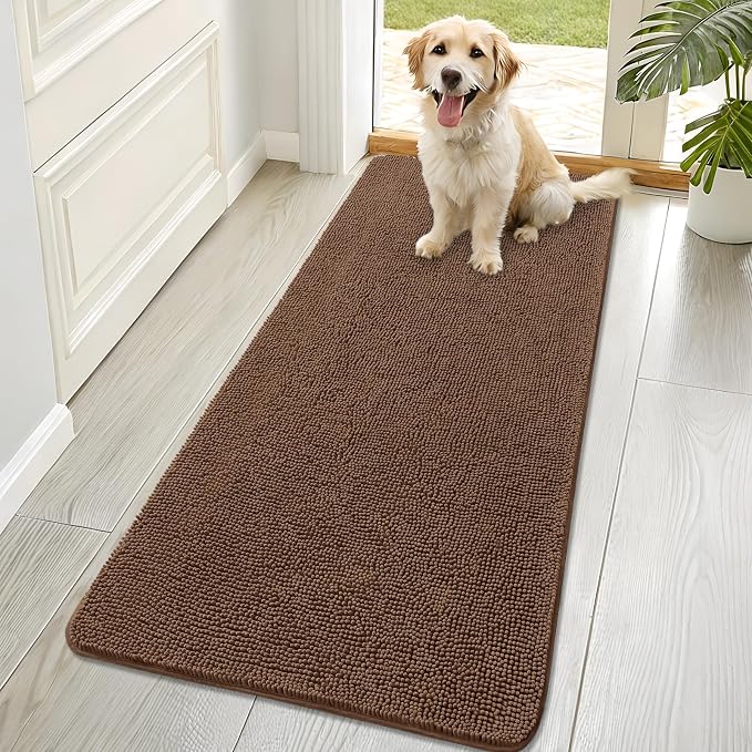 OLANLY Dog Door Mat for Muddy Paws 70x32, Super Absorbent Chenille Mud Mat | by OLANLY