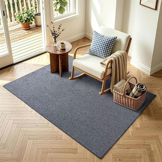 3x5 Grey Blue/White Area Rug Washable Non-Slip Soft - Image 3