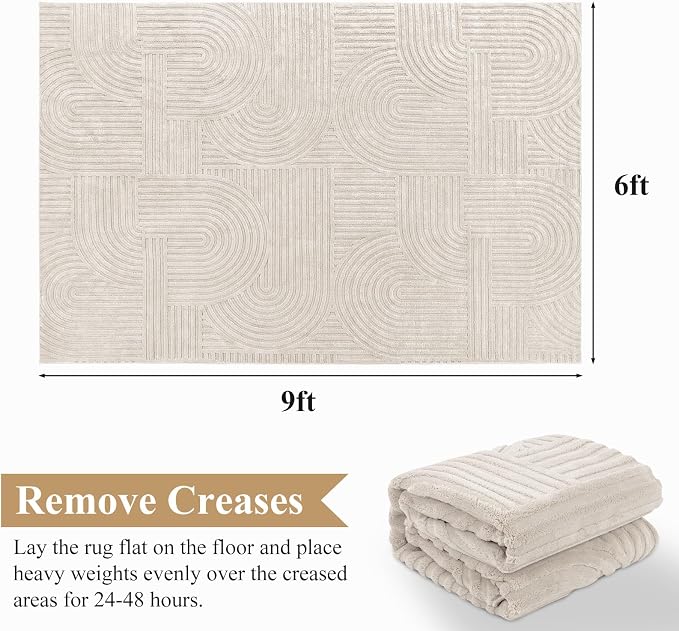 Pauwer 6x9 Area Rugs for Living Room, Modern Non Slip Washable Rug, Soft Fluffy - Image 2