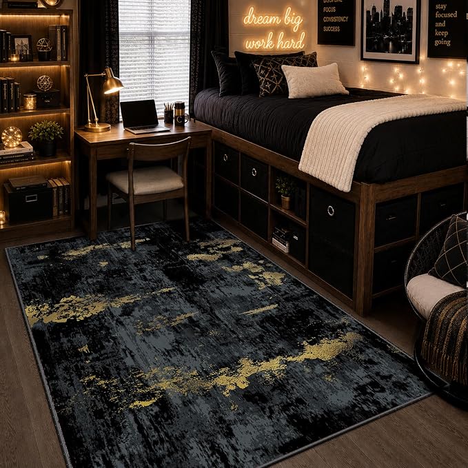 RELEANY Washable 4'x6' Abstract Area Rug by RELEANY