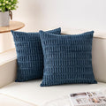 Aegero Pack of 2 Corduroy Decorative Throw Pillow Covers 22x22 Inch, Teal | by Unknown