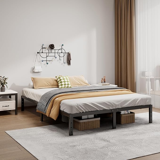 Metal Bed Frame Queen Size - 12 Inch Heavy-Duty Queen Platform Bed Frame No Box Spring Needed, Easy Assembly, Noise-Free, Sturdy Mattress Foundation, Underbed Storage Space