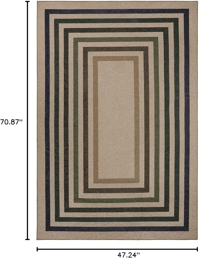 Lahome Modern Geometric Easy Jute Rug, 4x6 Washable Indoor Outdoor Rug | - Image 2