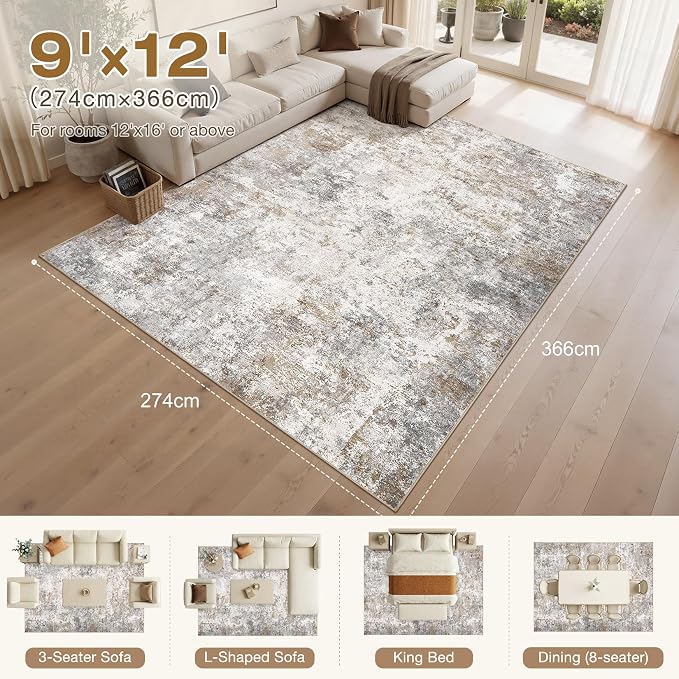 UERMEI 9x12 Area Rug Living Room Rugs - Image 2