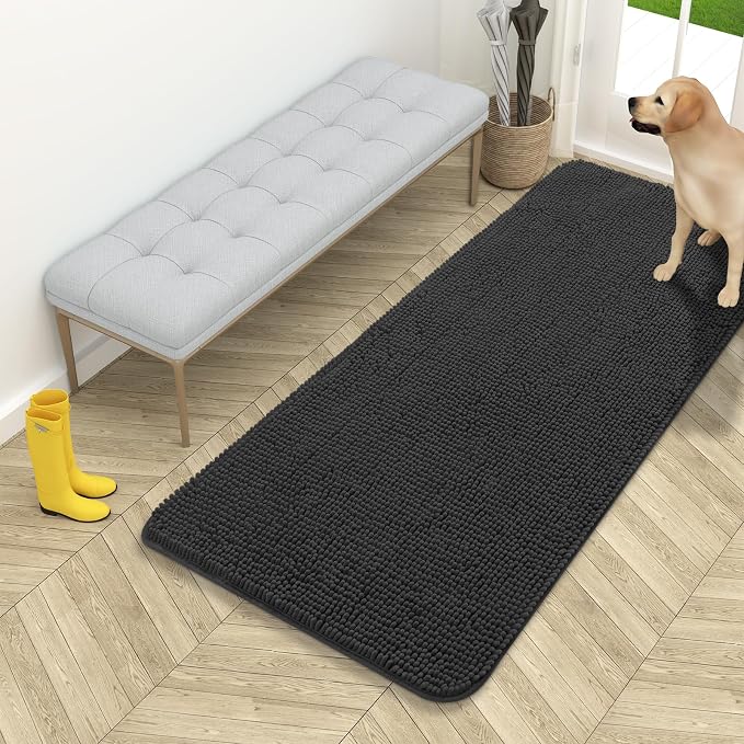 OLANLY Dog Door Mat for Muddy Paws 54x24, Super Absorbent Chenille Mud Mat | by OLANLY