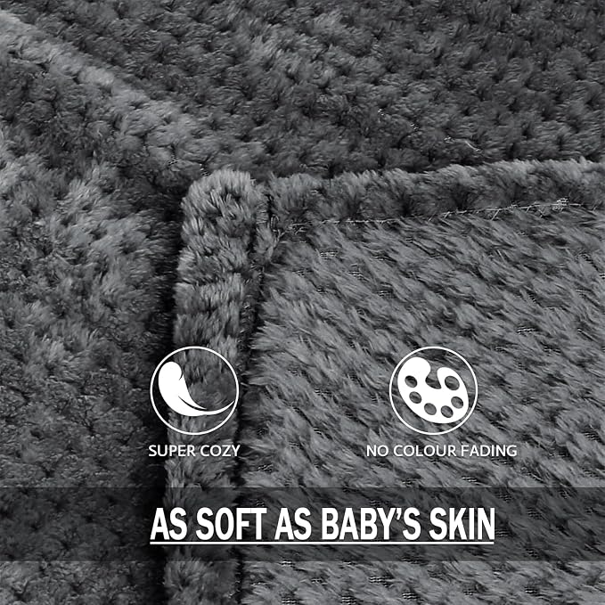 Exclusivo Mezcla Soft Waffle Fleece Bed Blanket King Size, Cozy Flannel - Image 8