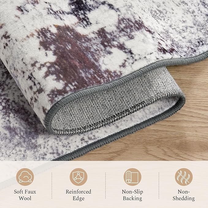 Rugflix 10x14 Area Rugs for Living Room, Washable Beige Grey Large Rug | - Image 7