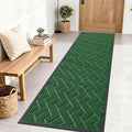 OLANLY Front Door Mat Outside 71x23, All-Season Absorbent Rubber Doormat | Green by OLANLY