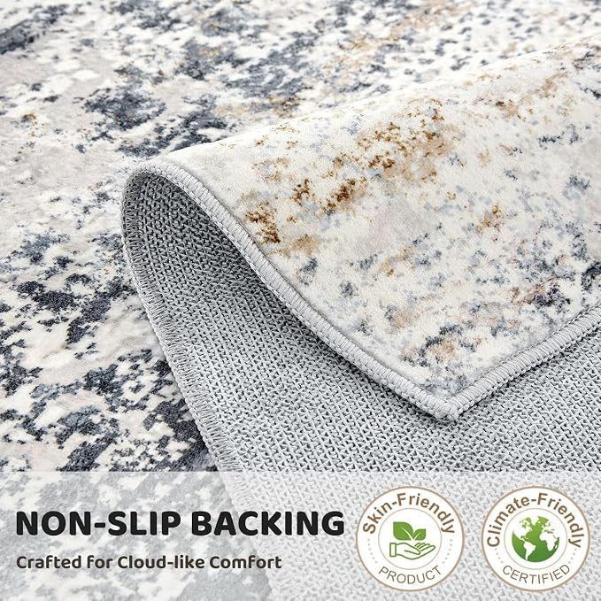 DMOYEST Area Rug Living Room Rugs 12x15 Extra Large Beige Blue Carpet | - Image 6