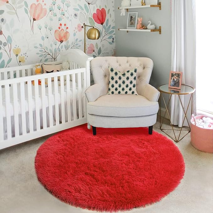Amdrebio Red Christmas Small Round Rug 3Ft - Image 7