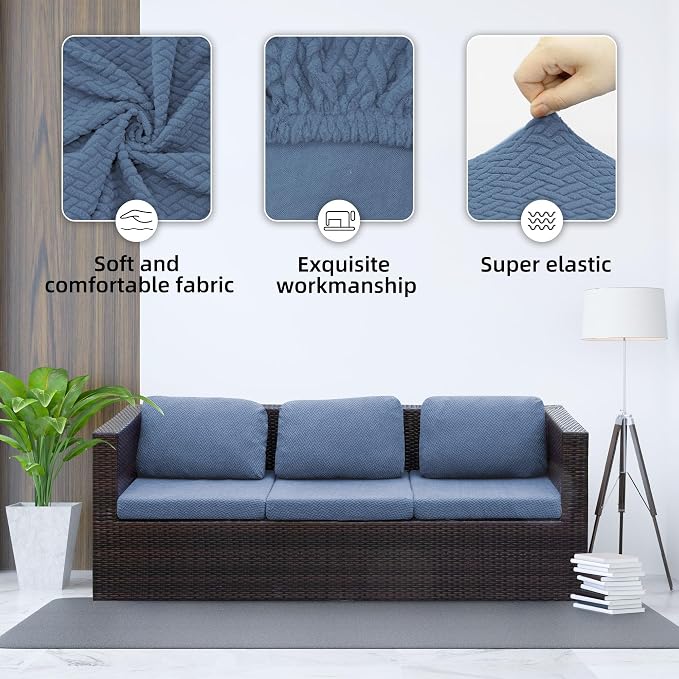 8PCS Patio Cushion Covers.Patio Furniture Couch SeatSlipcovers | Washable - Image 3