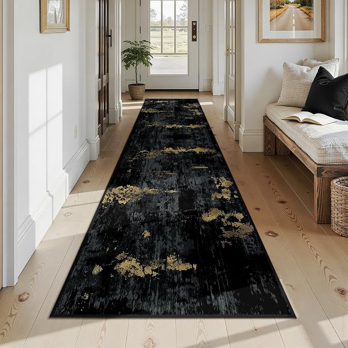 RELEANY Washable Runner 2'6"x12' Abstract Area Rug - Image 2