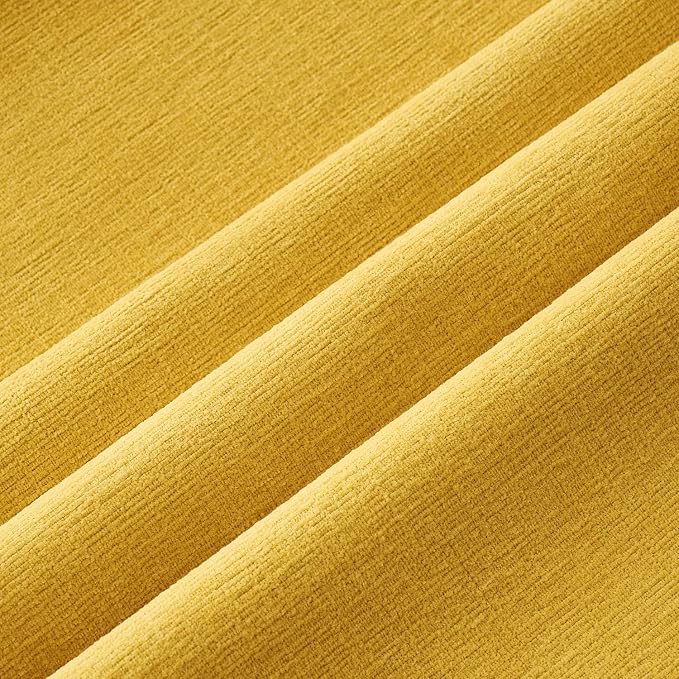 MIULEE Yellow Chenille Couch Lumbar Throw Pillow Covers, 12x20 | Set of 2 - Image 6