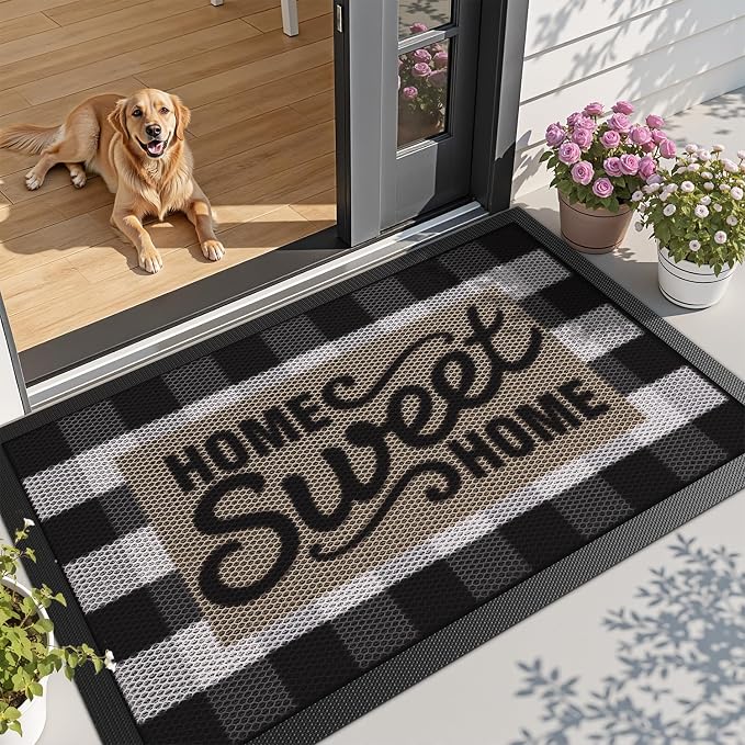 LUMI Outside Welcome Door Mat 36x59, Non-Slip Durable Rubber Easy Clean | Sweet by LUMI